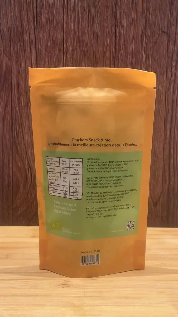 Snack & Moi Sachet 100 g Crackers au thym