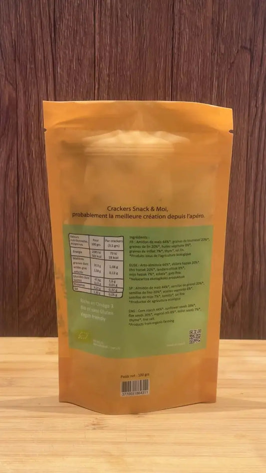 Snack & Moi Sachet 100 g Crackers au thym
