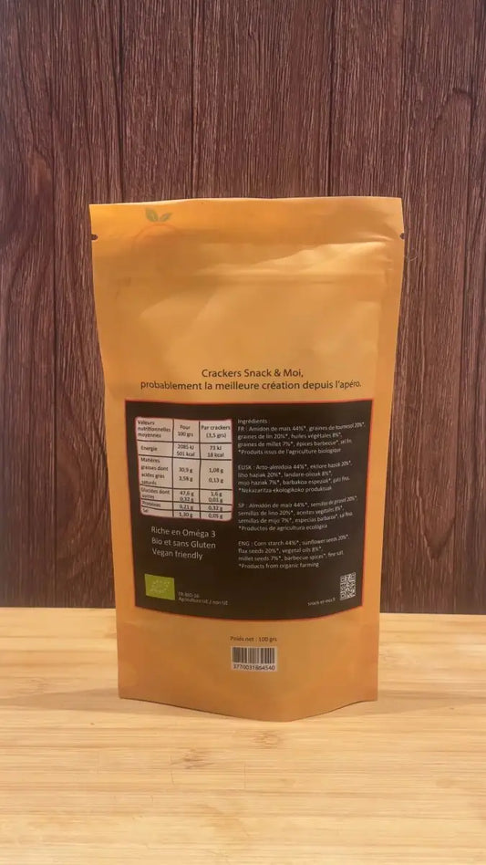 Snack & Moi Sachet 100 g Crackers epices grillade BBQ