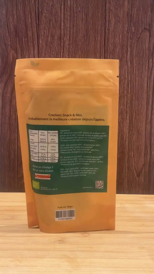 Snack & Moi Sachet 80 g Crackers au fromage de brebis